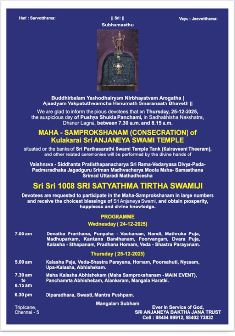 kulakari sri anjaneya temple triplicane chennai 